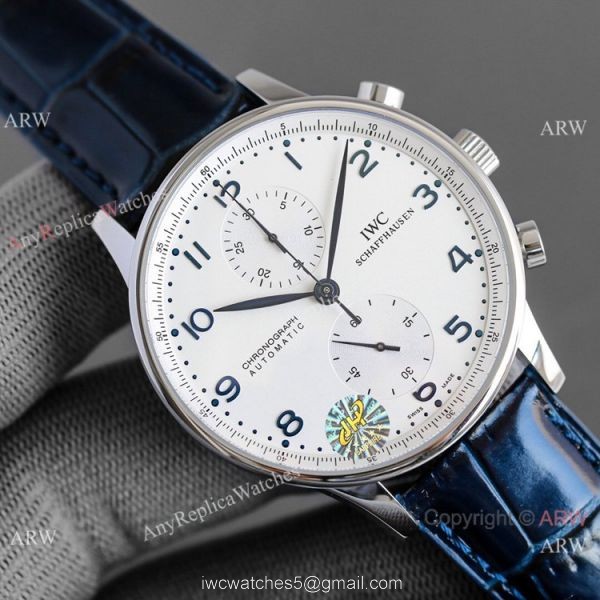 AAA Replica IWC Portuguese Chronograph Blue Dial Watches Swiss 7750