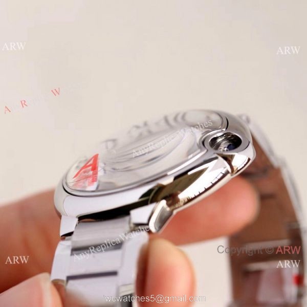 Swiss Grade Copy Cartier Ballon Bleu 42mm Watch Rhodium Dial