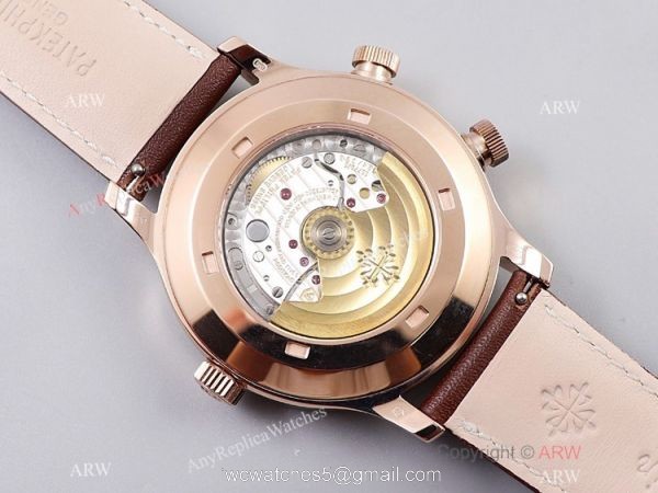 GR Factory Patek Philippe Calatrava Pilot Travel Time Watch Rose Gold