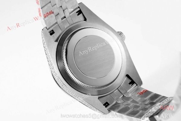 TW Factory Rolex Datejust Iced Out Watches Gray Dial Diamonds Silver Case