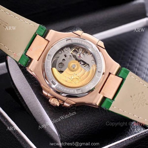 AAA Copy Patek Philippe Nautilus Power Reserve Watch Rose Gold Diamond Bezel