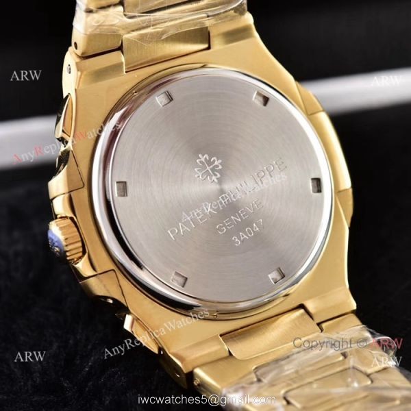 Clone Patek Philippe Nautilus Yellow Gold Diamond Bezel Chronograph Watches