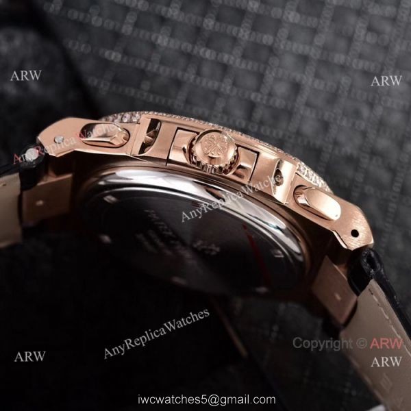 Japan Grade Patek Philippe Nautilus Chronograph Watches Rose Gold Diamond Case