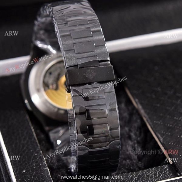Solid Black Patek Philippe Annual Calendar Copy Watches 39.5mm