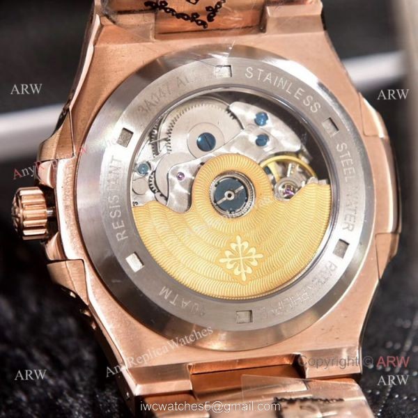 Patek Philippe Annual Calendar Copy Watches Rose Gold Engraving
