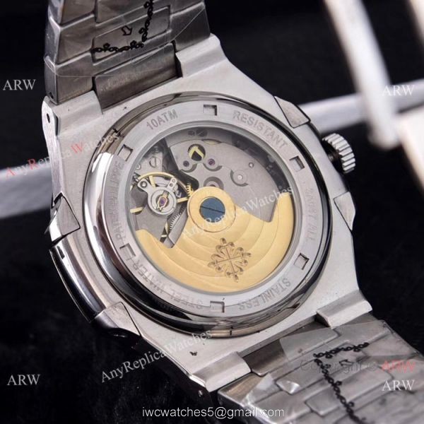 Clone Patek Philippe Nautilus Silver Tattoo Wrist Purple Dial 40mm