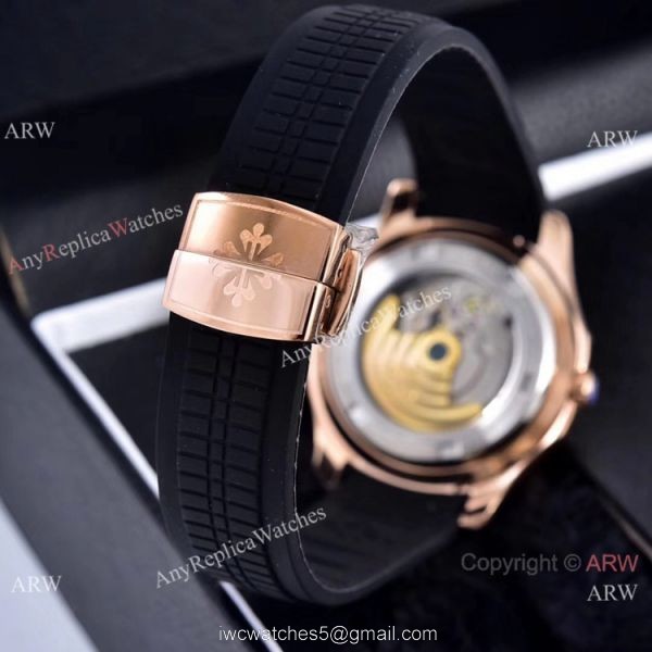 Clone Patek Philippe Aquanaut Rose Gold Engraving Watches Vintage Model