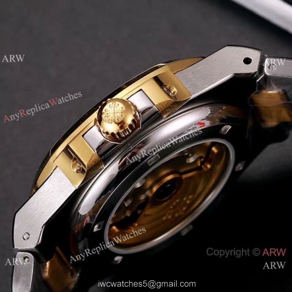 Knockoff Patek Philippe Nautilus 40mm Watches Two Tone Gray Dial
