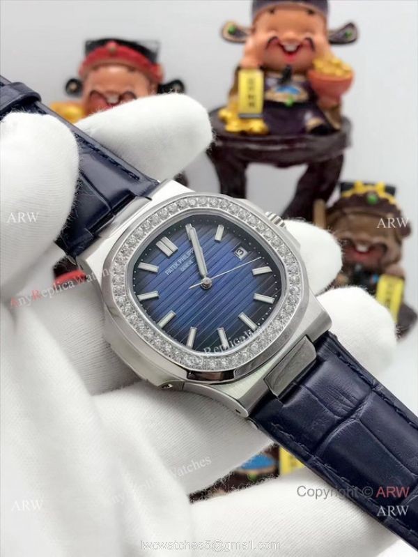 Patek Philippe Nautilus Copy Watch Diamond Bezel Stainless Steel 40mm