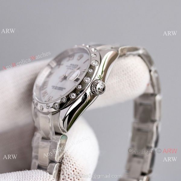 Swiss AAA Replica Rolex Datejust 31 Watch Stainless Steel White MOP Dial