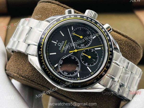 TW Factory Replica Omega Speedmaster 7750 Watch Black and Yellow