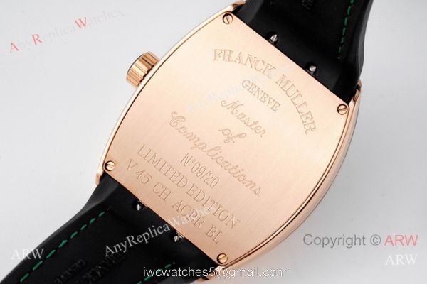 ABF Swiss Replica Franck Muller V45 CRAZY HOUR Watch 44mm Rose Gold