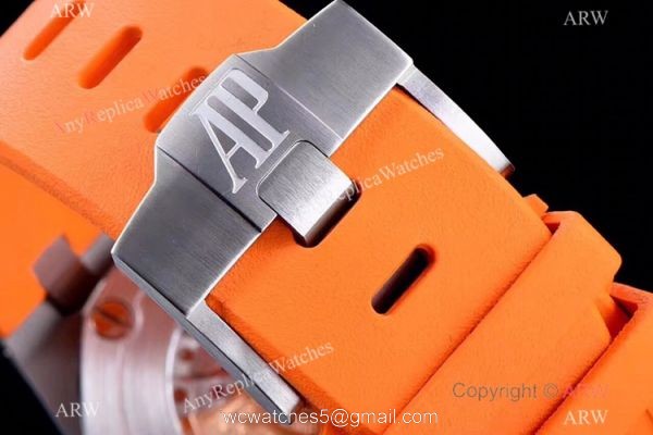 JF Factory V8 1:1 Best Audemars Piguet Divers Watch Orange Rubber Strap