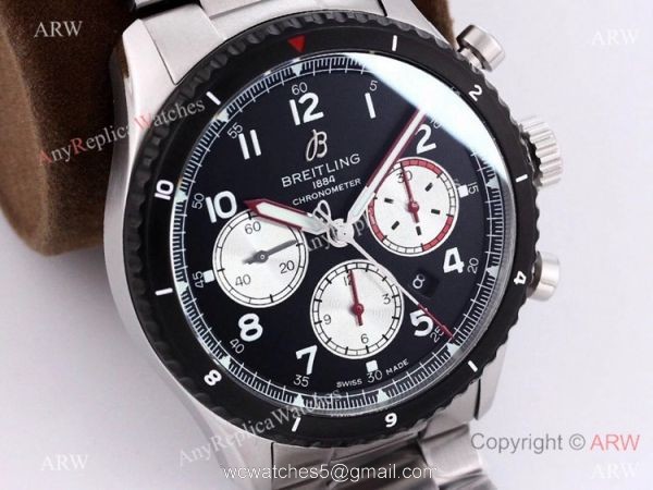 2021 New! Swiss 7750 Breitling Premier B01 Chronograph Watch Black Bezel