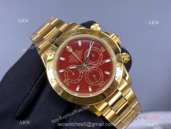 New! Rolex Daytona Chronograph Red Face watch NOOB Factory Swiss 4130 904L
