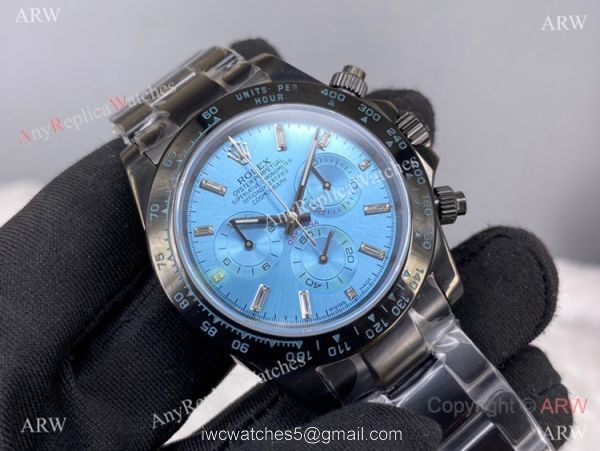 New! Swiss Copy Rolex Daytona 7750 Chronograph Watch Glacier blue Blacksteel 40mm