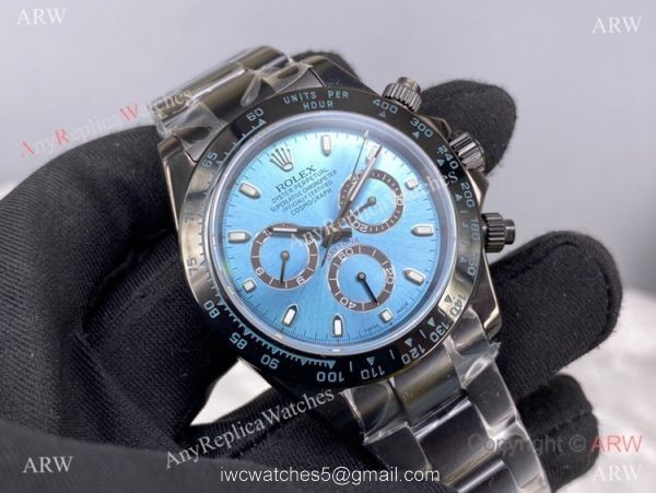 New! Swiss Copy Rolex Daytona Ice Blue 116506 Blacksteel Watch 7750 Chronograph