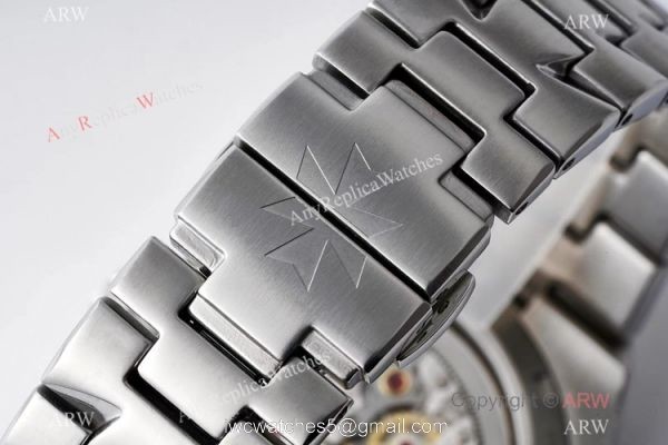 EUR Factory Best Edition Copy Vacheron Constantin Overseas tourbillon Watch Silver Dial