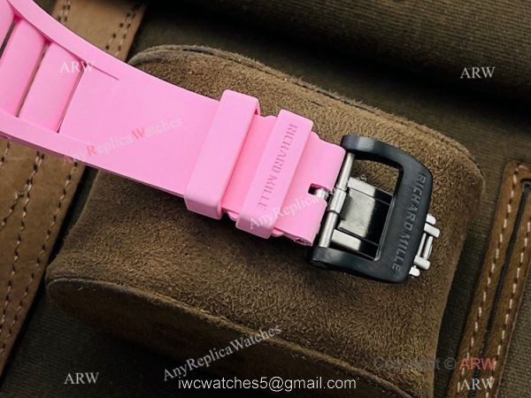 RM Factory Swiss Richard Mille RM 35-02 Rafael Nadal Watch Carbon NTPT Case Pink Rubber Strap