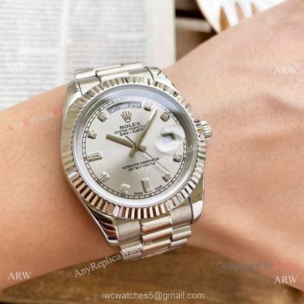 Replica Rolex Day Date President 40mm Watches Red Diamond Dial