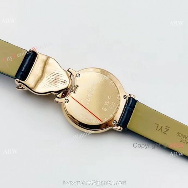 New! Copy Cartier Panthere Rose Gold Diamond Watches Swiss Quartz Women Size