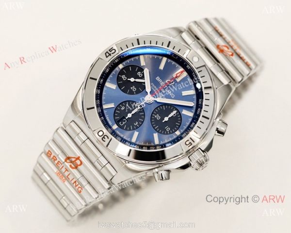 2021 New Brieitling Bullet Bracelet GF Factory Breitling Chronomat Blue Dial Asia7750 Watch