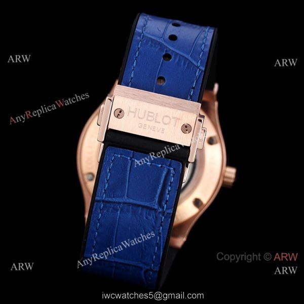 Copy Hublot Classic Fusion Rose Gold Diamond Watch Citizen 8215 Movement