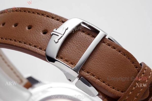 Zf Factory Jaeger-Lecoultre Master Control Date 40mm Silver Dial Brown Leather Band Replica Watch