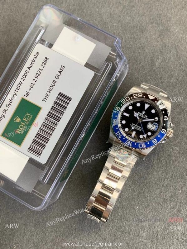 AR Swiss 3186 Rolex GMT-Master II Batman 904L Stainless Steel Watch