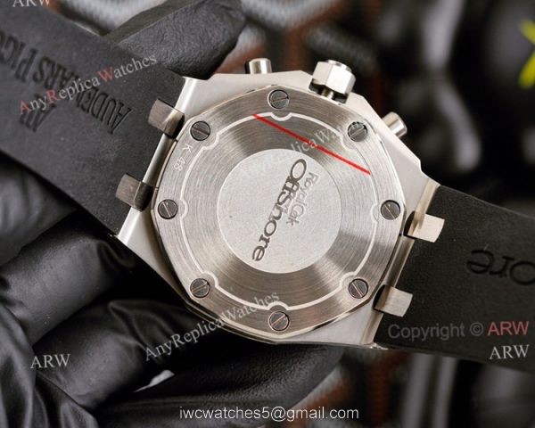 Copy Audemars Piguet Royal Oak Rose Gold 42mm Rainbow Bezel Watch White Dial