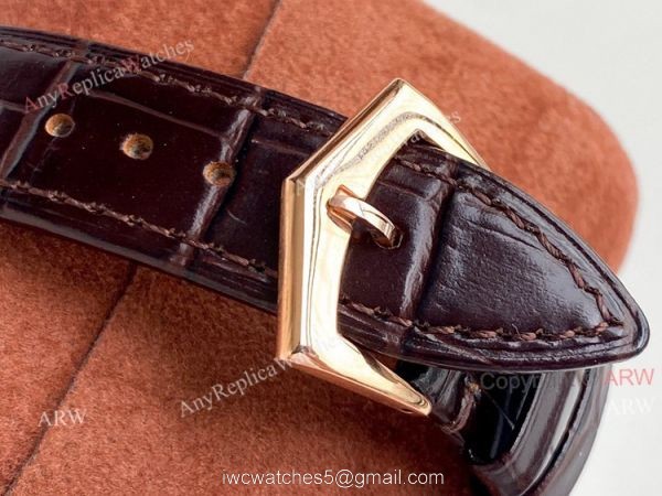 Swiss Replica Patek Philippe Calatrava Classic Watch Blue Face Brown Leather Strap For Men