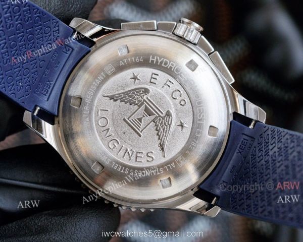 Longines Hydroconquest Automatic 41mm Replica Watches Black Face Black Rubber Band