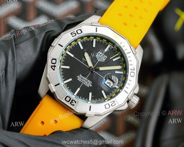 New Tag Heuer Aquaracer 43mm Automatic Replica Watch Special Edition Orange Rubber Band
