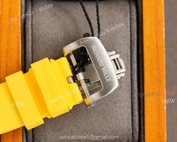 (RM Factory) Clone Richard Mille RM035-01 Orange Rubber Strap Knockoff Watch With Diamonds
