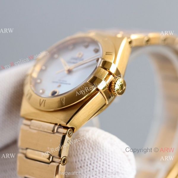 Swiss Copy Omega Constellation 8700 All Gold Watch 29MM