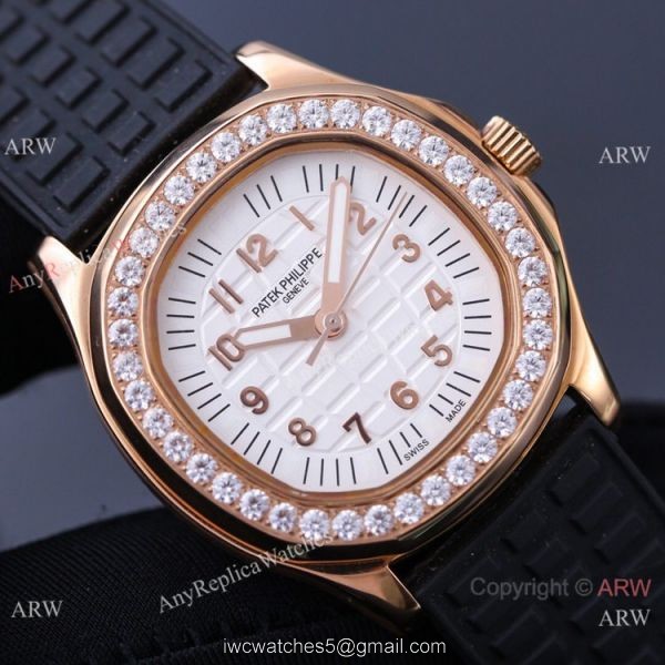 Best Replica Patek Philippe Aquanaut Lady Watches Diamond Bezel Chocolate Dial