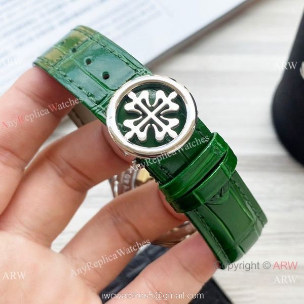 Clone Patek Philippe Calatrava Annual calendar Watch Olive Green Dial