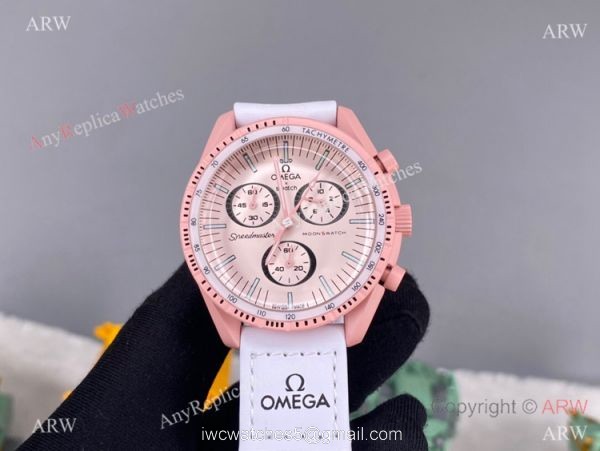2022 New! Replica Swatch x Omega Mission to Venus Watch Pink Version