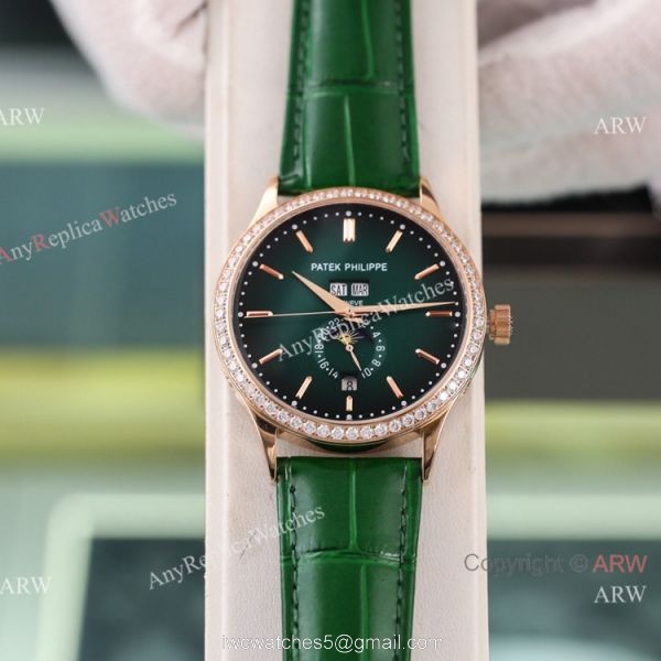 Swiss Quality Copy Patek Philippe Annual Calendar Calatrava Citizen Watch Blue Moon Dial