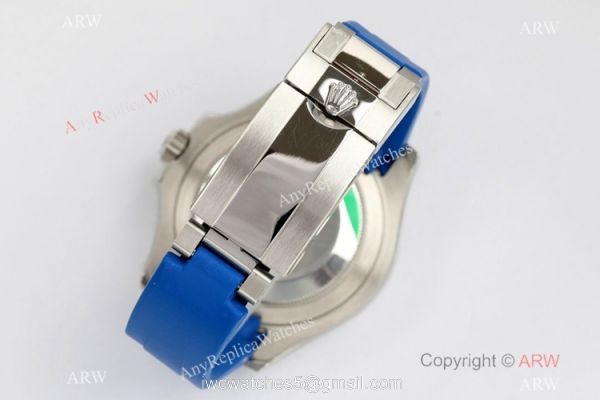 EW Factory Rolex Yacht Master 40mm Swiss 3235 904L Blue Rubber Watch AAA Replica