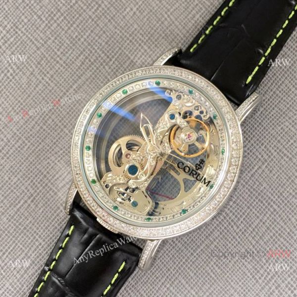 Copy Golden Bridge Corum Watch Diamond Bezel Rose Gold