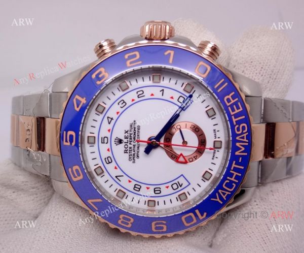 2-Tone Rose Gold Rolex Yacht-Master II Watch Blue Ceramic w/ Countdown Function