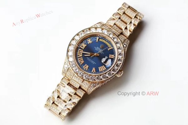 Swiss Grade 1 Replica Rolex Presidential Diamond DayDate Watch Yellow Gold 39mm