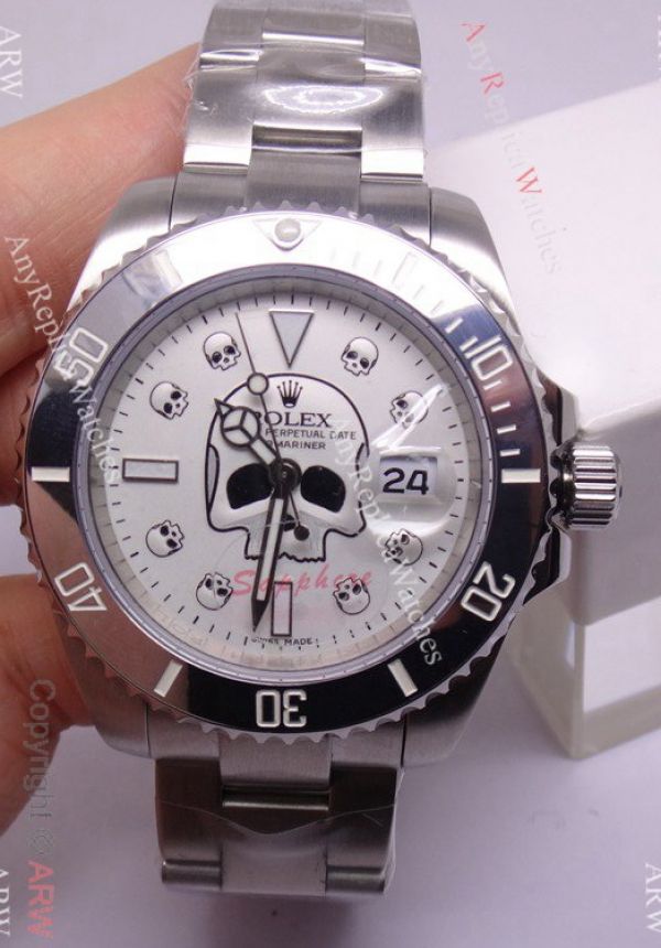 High Quality Copy Rolex Submariner Gray Ceramic Bezel Watch: Rolex Skull Watch