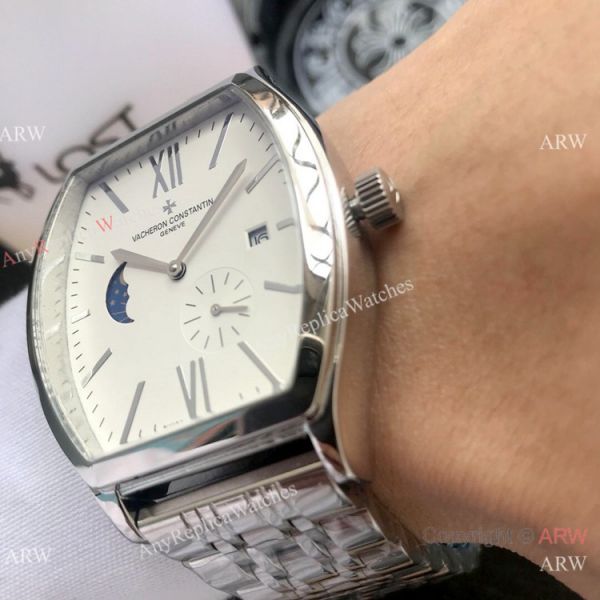 Replica Vacheron Constantin Malte Moonphase SS White Dial watch Wholesale