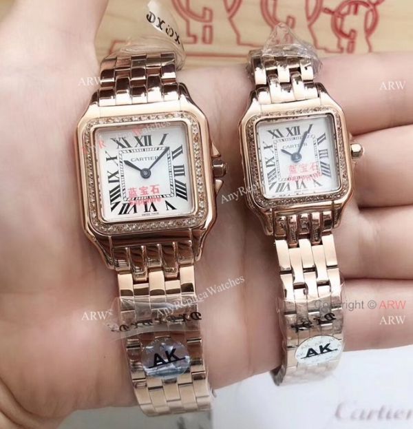 Fake Panthere De Cartier SS Diamond Watch Ladies 22mm