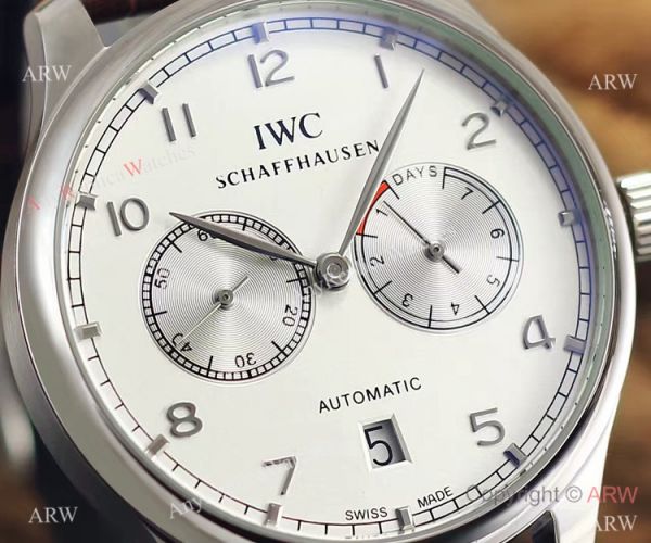 IWC Portuguese 7 Days Men Copy Watch Brown Leather SS Case