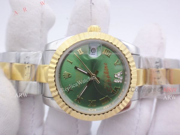 BLACK FRIDAY SALE Rolex Datejust 31mm Watch Diamond VI 2 Tone Olive Green Face Rolex