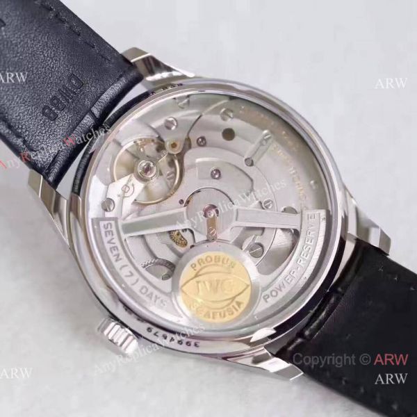 Replica IWC Portugieser 7 days power reserve Watch Blue Dial w/ folding Clasp