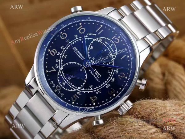 Replica IWC Portuguese Black Face Stainless Steel Black Watch 41mm IW371215